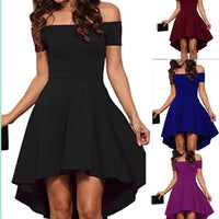 One Shoulder Short Sleeve And Large Swallowtail Skirt MANDOTOS