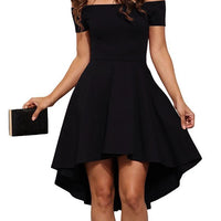 One Shoulder Short Sleeve And Large Swallowtail Skirt MANDOTOS
