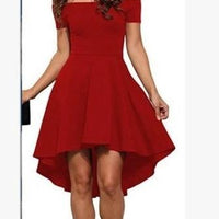 One Shoulder Short Sleeve And Large Swallowtail Skirt MANDOTOS