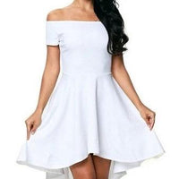 One Shoulder Short Sleeve And Large Swallowtail Skirt MANDOTOS