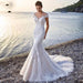 Princess Bride Mermaid Wedding Dress - White Trailing Backless Lace Gown MANDOTOS