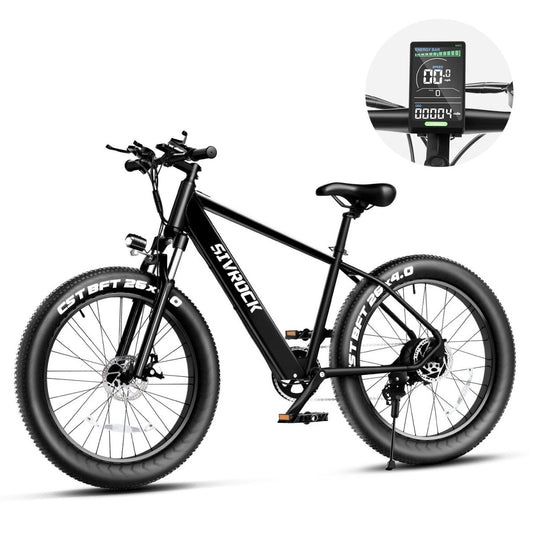 Mandotos electric mountain bike for adults with 26x4-inch fat tires, 1000W motor, 48V 15Ah battery, suitable for trail riding and commuting.