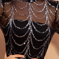 Sequins Women Maxi Dresses Long Sleeve Female Party Dresses MANDOTOS