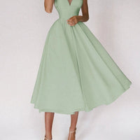 Sexy V-neck Suspender Dress Summer Fashion A-Line Long Dresses For Women MANDOTOS