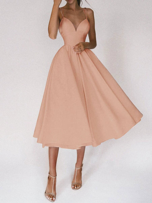 Mandotos women's sexy V-neck suspender dress, summer fashion A-line long dress with a flattering fit and stylish design.