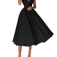 Sexy V-neck Suspender Dress Summer Fashion A-Line Long Dresses For Women MANDOTOS