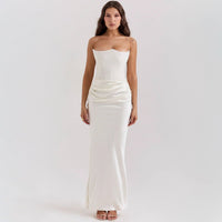 Slim Tube Top Long Dress Sexy Fashion Bandeau Backless Party Evening Dresses For Women Clothing MANDOTOS
