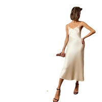 Sling Style Collage Stitching Long Swing Skirt in Sweet Plain Pattern - Polyester Fiber - MANDOTOS