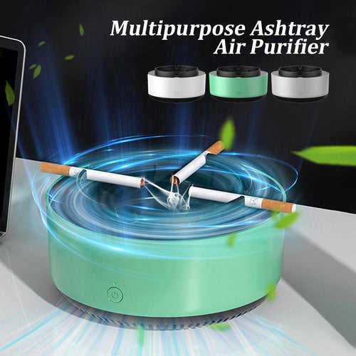 MANDOTOS smoke removal air purification ashtray for cars with automatic anion purification, compact and portable gadget.