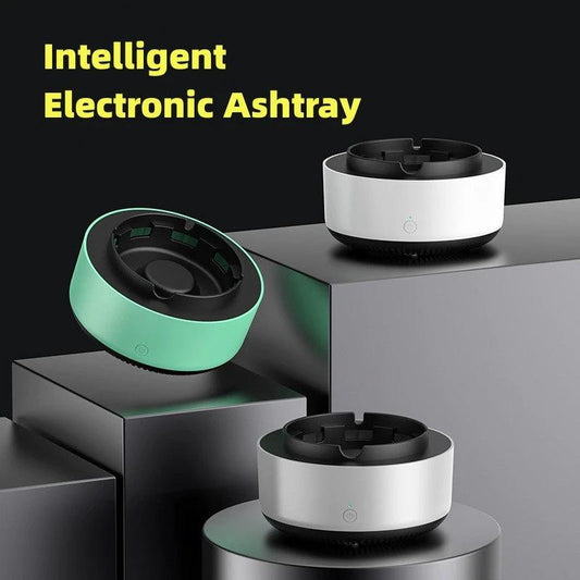 Mandotos smoke removal air purification ashtray with automatic ion purification, portable car ashtray for odor control and clean air.