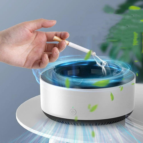 Mandotos smoke removal air purification ashtray with automatic anion purification, portable car ashtray gadget for smoke control
