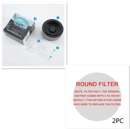 MANDOTOS smoke removal air purification ashtray for cars with automatic and portable anion purification gadget.