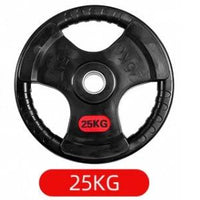 Mandotos three-hole rubber bag for gym weightlifting barbells, protective and durable accessory for rubber barbells.
