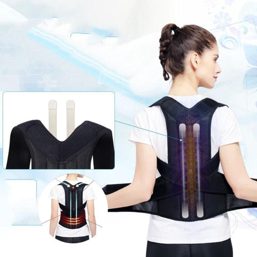 Mandotos spine bending posture corrector worn on back to improve posture and support spinal alignment.