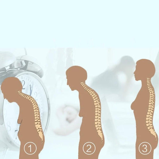 Mandotos spine bending posture corrector worn on the back to improve posture and spinal alignment.