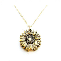 Sunflower Double Lettering Necklace MANDOTOS