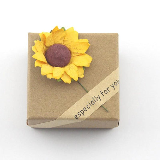 Mandotos sunflower double lettering necklace with gold chain and sunflower pendant, stylish jewelry accessory.