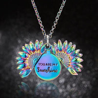 Sunflower Double Lettering Necklace MANDOTOS