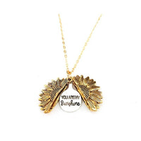 Sunflower Double Lettering Necklace MANDOTOS