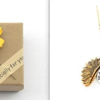 Sunflower Double Lettering Necklace MANDOTOS