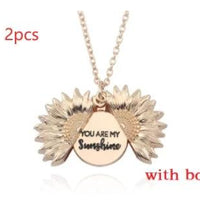 Sunflower Double Lettering Necklace MANDOTOS