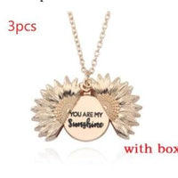 Sunflower Double Lettering Necklace MANDOTOS