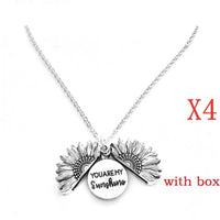 Sunflower Double Lettering Necklace MANDOTOS