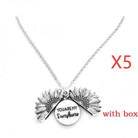 Sunflower Double Lettering Necklace MANDOTOS