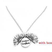 Sunflower Double Lettering Necklace MANDOTOS