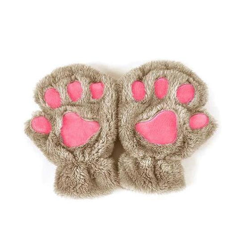 Winter Lovely Half Cover Paw Bear Cat Claw Gloves Short Finger MANDOTOS