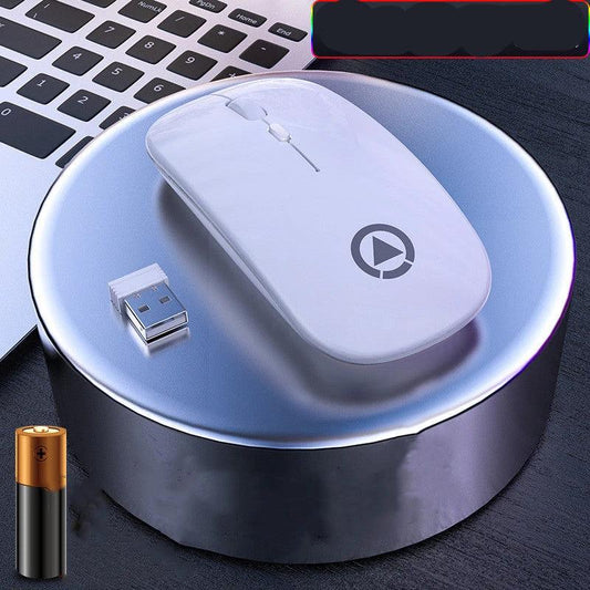Mandotos wireless Bluetooth mouse with built-in wireless charging, sleek design, and ergonomic shape for comfortable use.