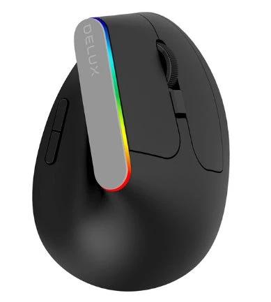 Mandotos wireless mouse with ergonomic design and USB receiver, black with smooth surface for comfortable computer use