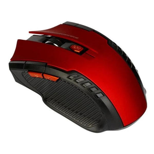 Wireless MANDOTOS mouse with ergonomic design, featuring a sleek black finish and scroll wheel for easy navigation.