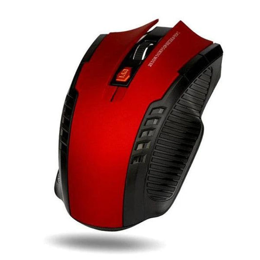 Wireless MANDOTOS mouse with ergonomic design, featuring a sleek black finish and multiple buttons for easy navigation.