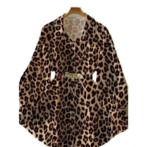 Women's elegant lapel button-down blouse with adjustable metal waist belt, solid color, loose fit, suitable for casual or office wear.