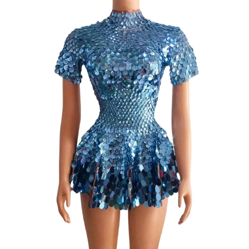 Women's Fashionable Sequins Dazzling Daily Trend Party Zipper Gorgeous Skirt MANDOTOS