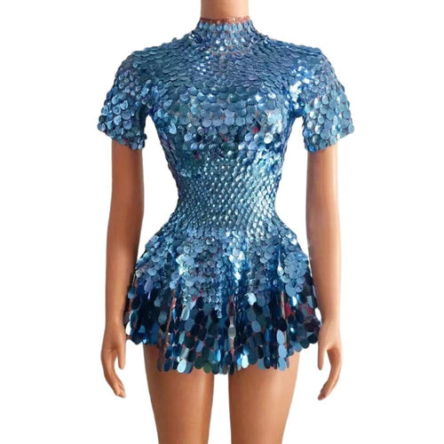 Women's Fashionable Sequins Dazzling Daily Trend Party Zipper Gorgeous Skirt MANDOTOS