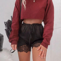 Women's Long Sleeve Crop Top T-Shirts MANDOTOS