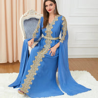 Women's Skirt Splicing Extra Long Sleeve Dress MANDOTOS
