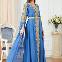 Women's Skirt Splicing Extra Long Sleeve Dress MANDOTOS