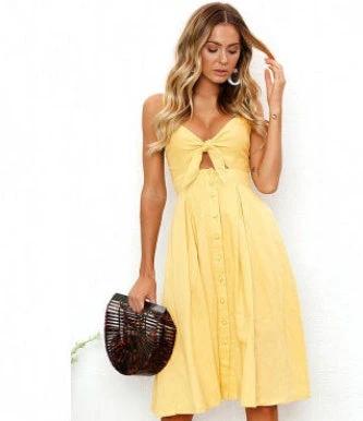 Mandotos women's sleeveless backless summer dress, long fitted sheath style for party or evening wear, with strap details.