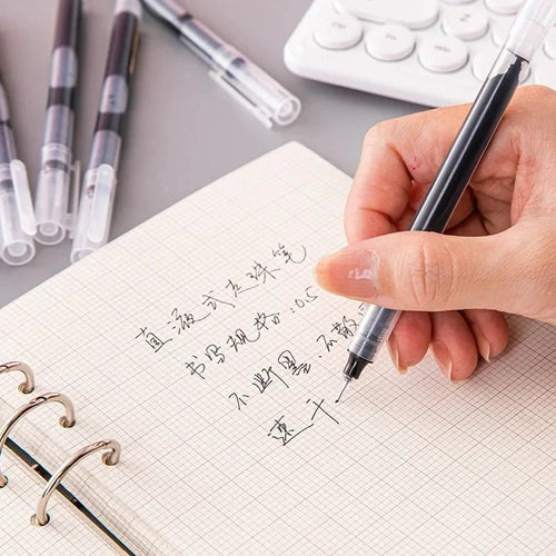 10Pcs/set High Quality Needle Type Gel Pens Straight Liquid Ballpoint Pen Kawaii Stationery School Office Supplies Writing - MANDOTOS