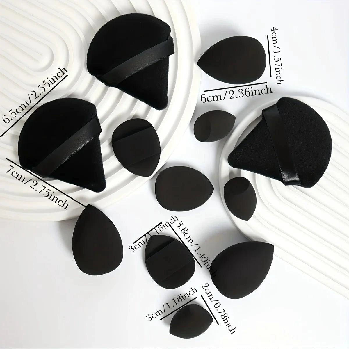 12 Piece All Purpose Makeup Sponge Set with Loose Powder Puffs Mini Air Cushion Puffs Beauty Eggs and Mini Beauty Sponges - MANDOTOS
