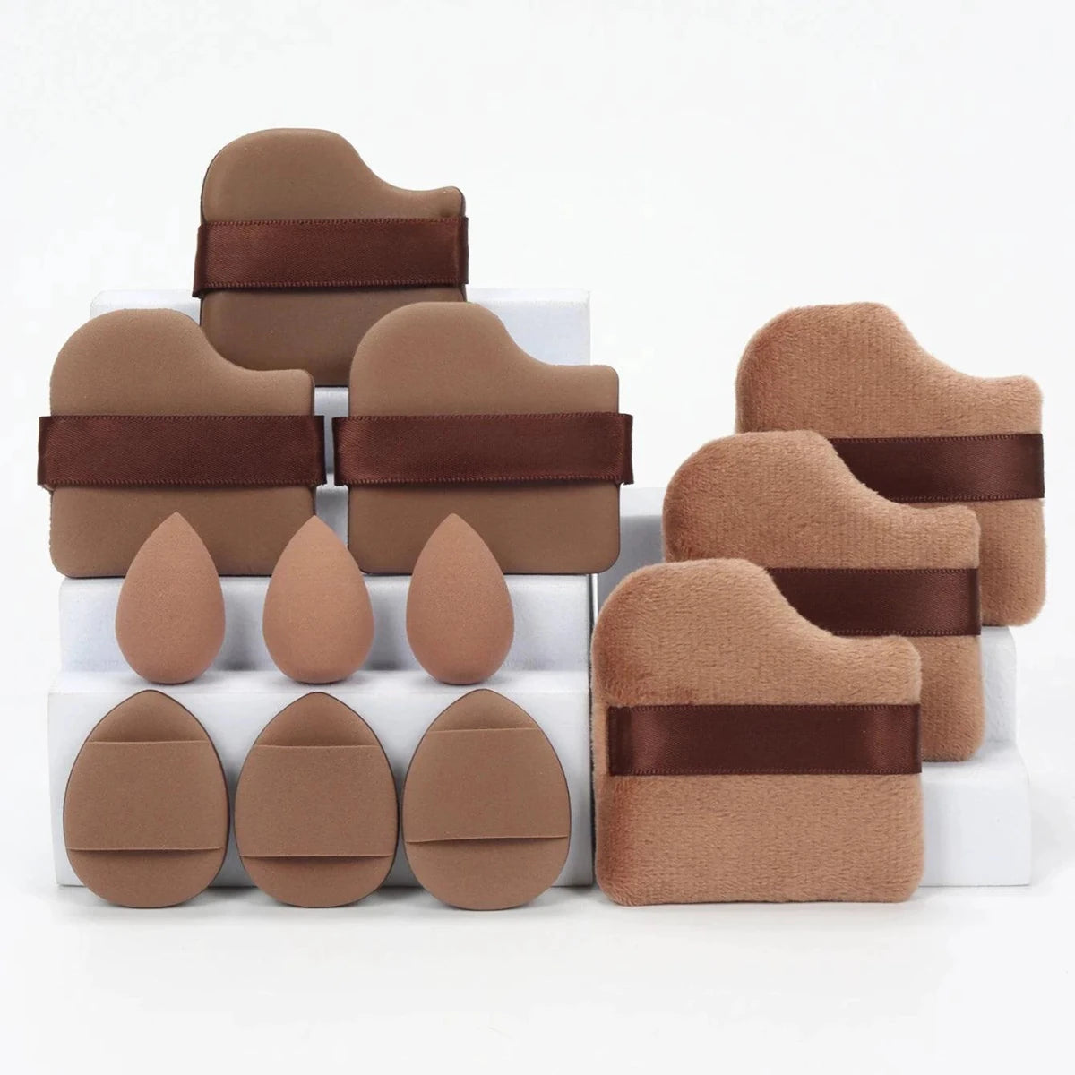 12 Piece All Purpose Makeup Sponge Set with Loose Powder Puffs Mini Air Cushion Puffs Beauty Eggs and Mini Beauty Sponges - MANDOTOS