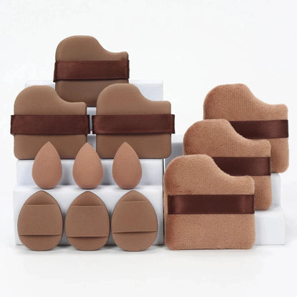 12 Piece All Purpose Makeup Sponge Set with Loose Powder Puffs Mini Air Cushion Puffs Beauty Eggs and Mini Beauty Sponges - MANDOTOS
