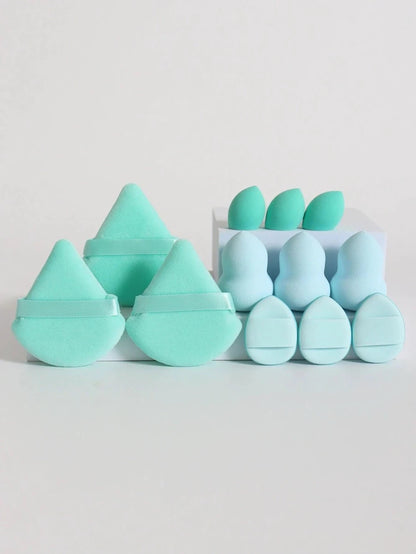 12 Piece All Purpose Makeup Sponge Set with Loose Powder Puffs Mini Air Cushion Puffs Beauty Eggs and Mini Beauty Sponges - MANDOTOS