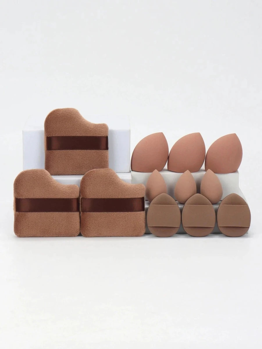 12 Piece All Purpose Makeup Sponge Set with Loose Powder Puffs Mini Air Cushion Puffs Beauty Eggs and Mini Beauty Sponges - MANDOTOS