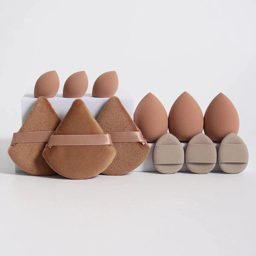 12 Piece All Purpose Makeup Sponge Set with Loose Powder Puffs Mini Air Cushion Puffs Beauty Eggs and Mini Beauty Sponges - MANDOTOS
