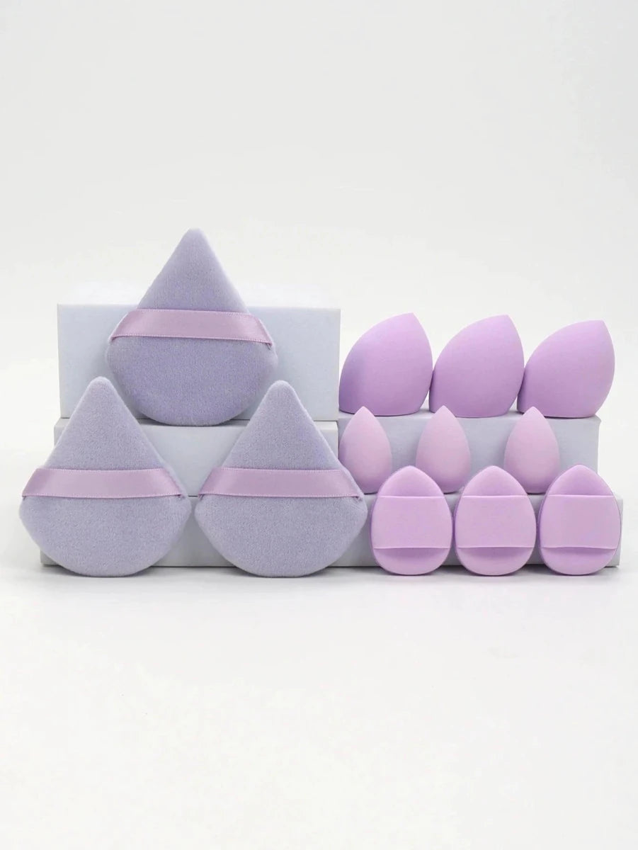 12 Piece All Purpose Makeup Sponge Set with Loose Powder Puffs Mini Air Cushion Puffs Beauty Eggs and Mini Beauty Sponges - MANDOTOS