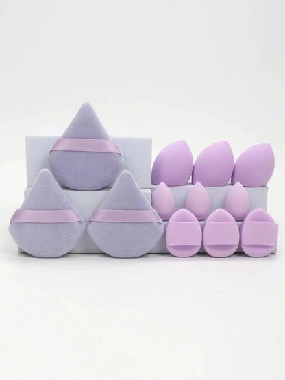 12 Piece All Purpose Makeup Sponge Set with Loose Powder Puffs Mini Air Cushion Puffs Beauty Eggs and Mini Beauty Sponges - MANDOTOS